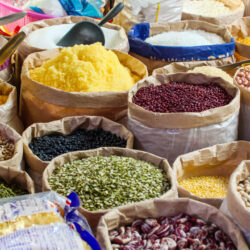 Dried food products sold on the market in Ho Chi Minh City, Vietnam